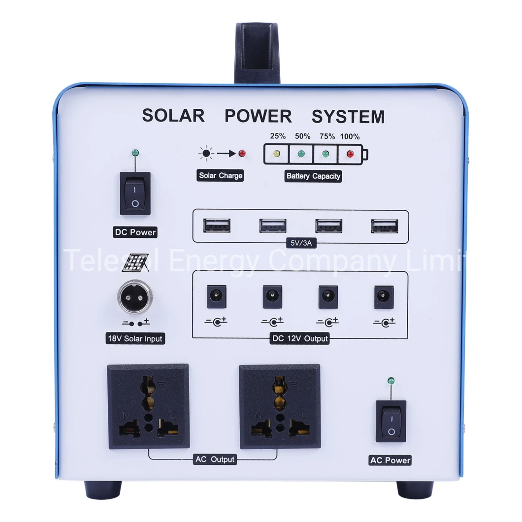 Quality Solar Power System with Light and Support DC 12V, DC 5V, AC 220V Output